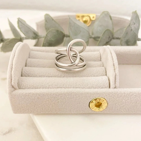 925 Sterling Silver Knot Ring Dainty Ring Twist Ring Minimalist Ring Band - Picture 10 of 10